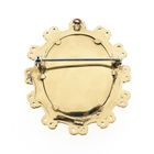 Image 5 of Vintage gold pendant/brooch with painted portrait and diamond 0.010 ct.