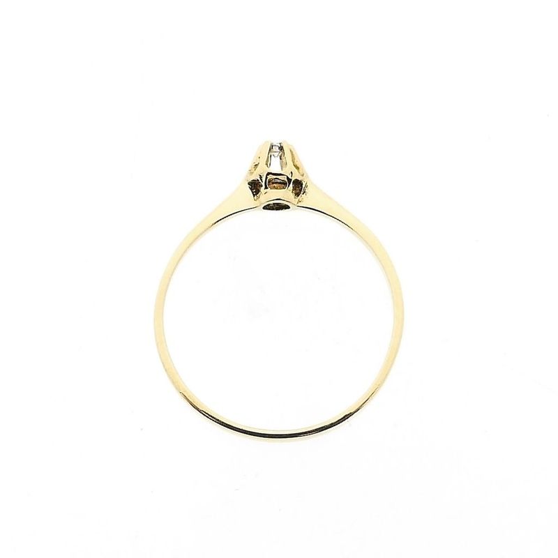 Image 5 of Gold Solitaire Ring with Diamond; 0.01 ct.