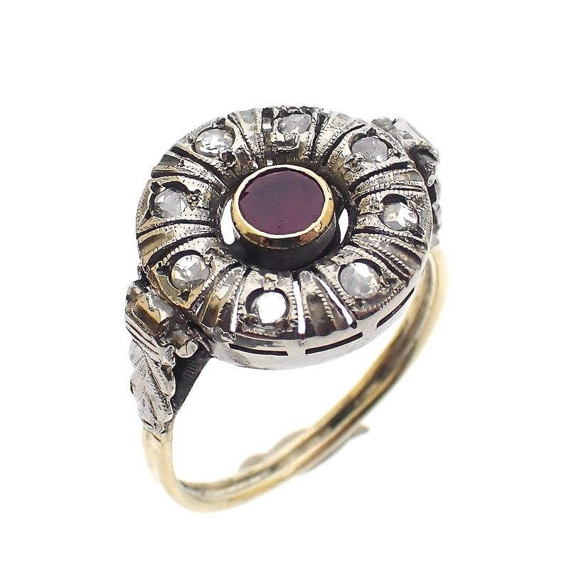 Image 1 of Victorian ruby and diamond ring 0.16 ct. | Antique