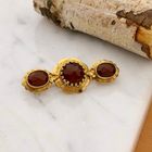 Image 2 of Vintage Gold Brooch with Carnelian