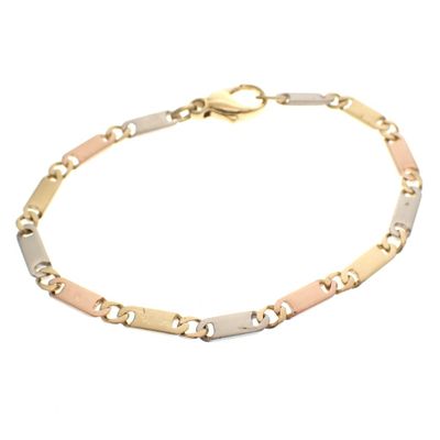 Tricolor gold matte link bracelet Image 1 of Tricolor gold matte link bracelet
