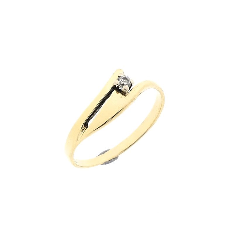 Image 1 of Gold solitaire ring with zirconia