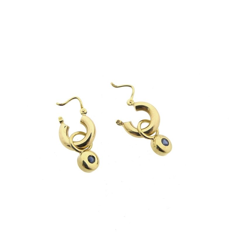 Image 5 of Gold earrings with sapphire