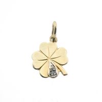 Gold pendant of a four-leaf clover with diamond | 0.005 ct.