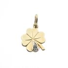 Image 1 of Gold pendant of a four-leaf clover with diamond | 0.005 ct.