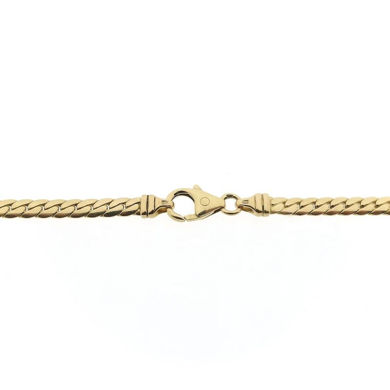 Image 3 of Long gold flat gourmet link necklace