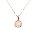Image 4 of 18-karat gold jasseron necklace with a fixed rose quartz pendant; 38.5 cm - 43.5 cm | Tirisi