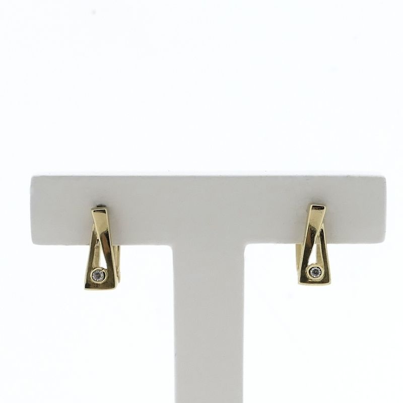 Image 2 of Gold stud earrings with zirconia