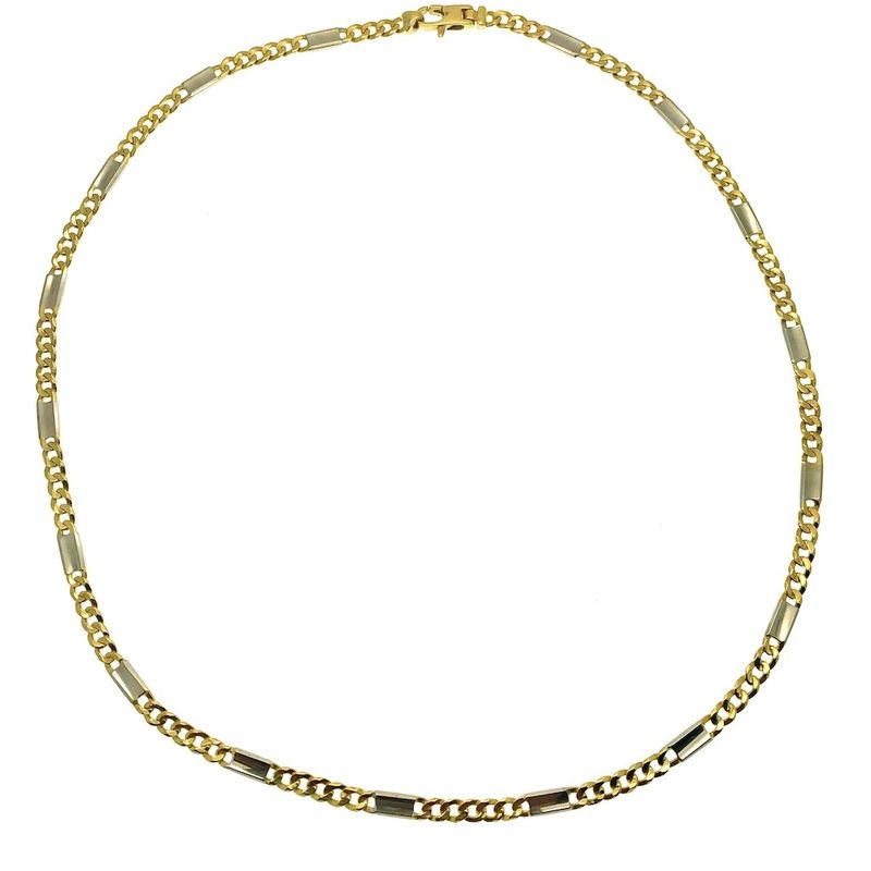 Image 5 of Two-tone gold gourmet link necklace | 44.5 cm