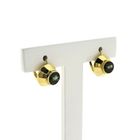 Image 3 of Gold stud earrings with green tourmaline