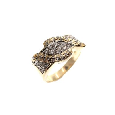 Image 1 of Gold pavé ring set with diamonds; 0.52 ct.