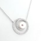 Image 4 of White gold necklace with Tahitian pearl and diamonds; 0.80 ct.