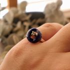 Image 11 of White gold ring with sodalite and diamond; 0.04 ct.