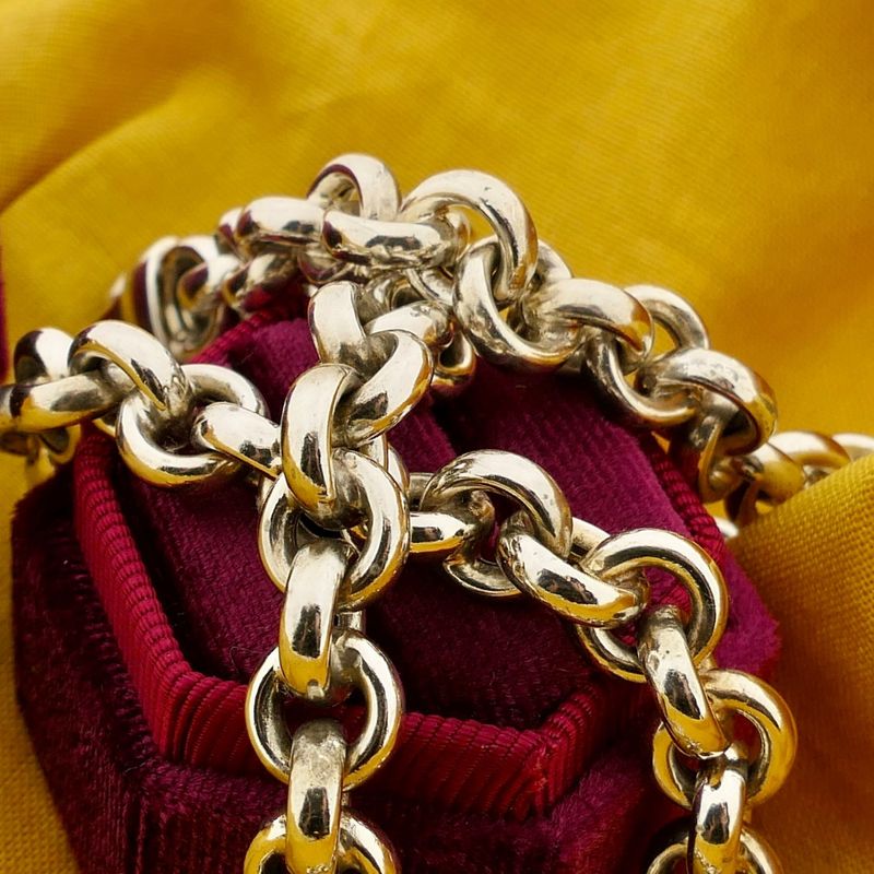 Image 2 of Silver Jasseron Link Necklace