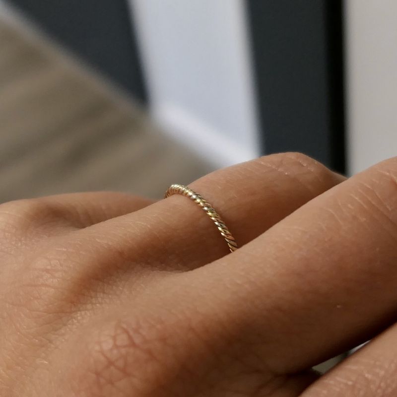 Image 6 of Tricolor gold twisted sliding ring