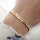 Image 4 of Gold gourmet link bracelet with sapphire; ATASAY | 21 cm