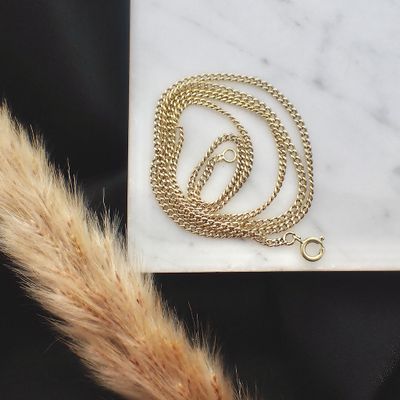 Image 2 of Gold gourmet link chain | 52 cm