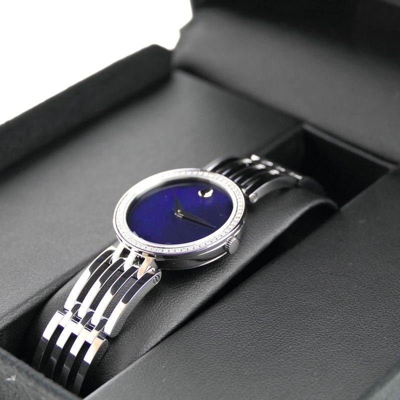 Image 18 of Movado Esperanza; Women's watch with diamonds and Bleu 'Mother of Pearl' dial; 0607231