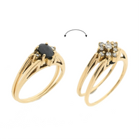 Gold reversible ring set with sapphire and diamond | 0.38 ct.