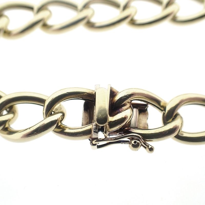 Image 3 of Gold wide gourmet link bracelet.
