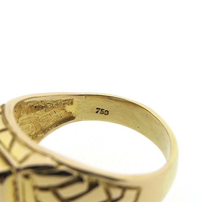 Image 6 of 18K Gold Nugget Ring with White Onyx | Men's