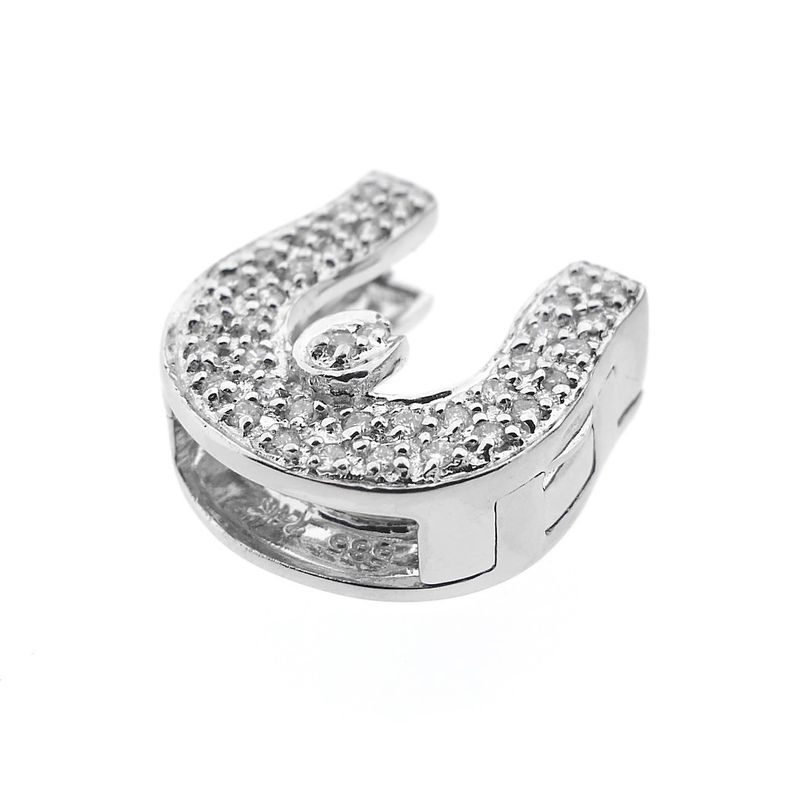 Image 10 of Steel Flex bracelet with white gold charm and diamond | 0.20 ct.