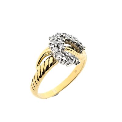 Image 1 of Bicolor gold ring with diamonds; approx. 0.35 ct.