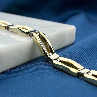 Image 2 of Two-tone gold fantasy link bracelet