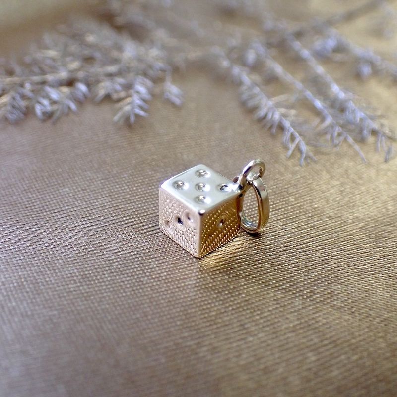 Image 2 of Rose gold dice pendant
