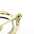 Image 7 of Two-tone gold brooch with diamond; 0.08 ct.