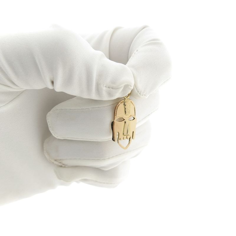 Image 10 of 18 carat gold pendant of a mask