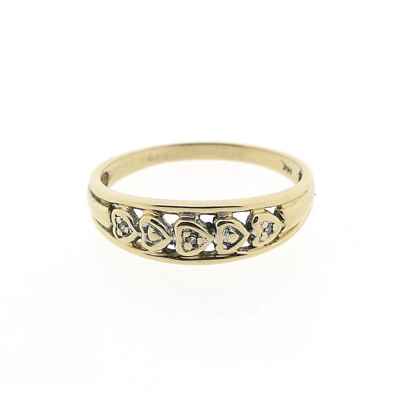Image 4 of Gold heart ring with diamonds
