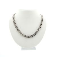 Silver robust gourmet link necklace | 45.5 cm