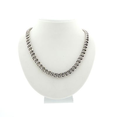 Image 1 of Silver robust gourmet link necklace | 45.5 cm