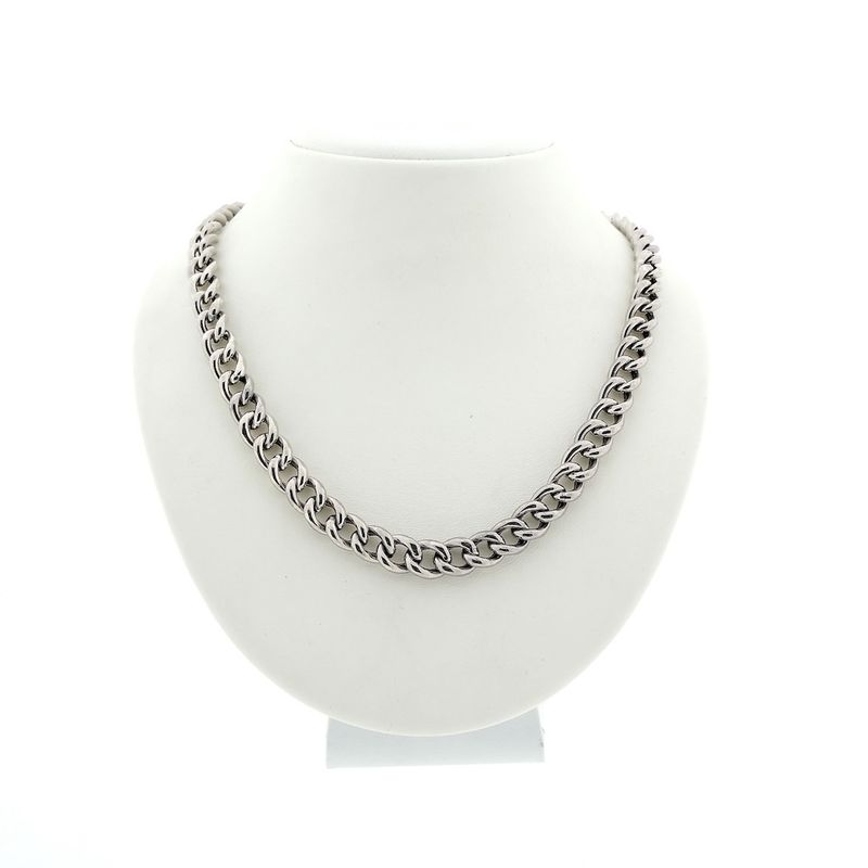 Image 1 of Silver robust gourmet link necklace | 45.5 cm