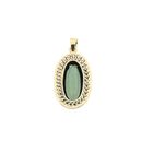 Image 2 of Gold pendant with synthetic green gemstone