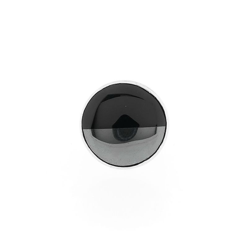 Image 3 of Silver ring with onyx and hematite