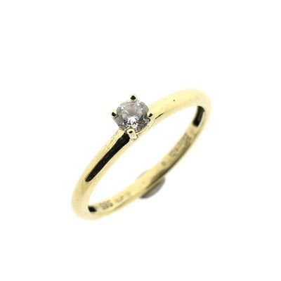 Gold solitaire ring with zirconia | Blush Image 1 of Gold solitaire ring with zirconia | Blush