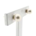 Image 4 of Gold stud earrings with cultured pearl