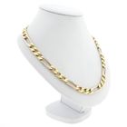 Image 5 of Wide two-tone gold Figaro link necklace; Men's | 64 cm