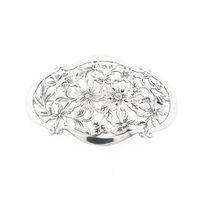 Silver brooch with floral motif