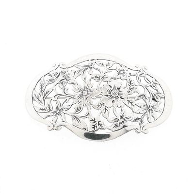 Image 1 of Silver brooch with floral motif