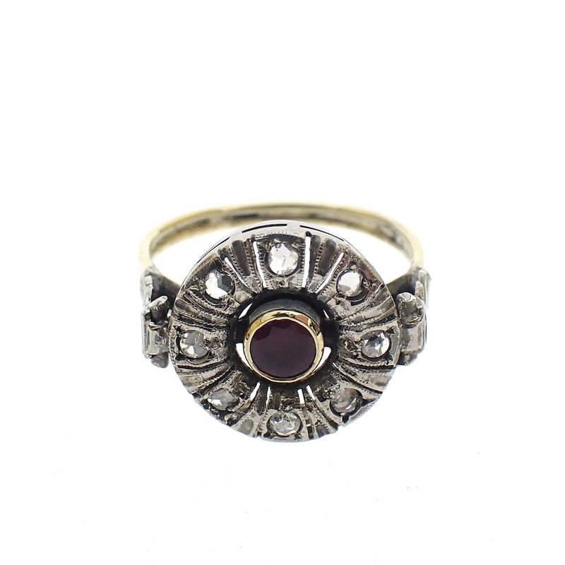 Image 7 of Victorian ruby and diamond ring 0.16 ct. | Antique