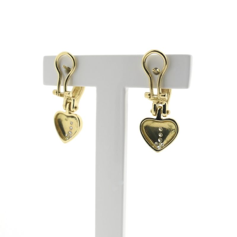 Image 4 of Gold earrings with diamond; 0.24 ct.