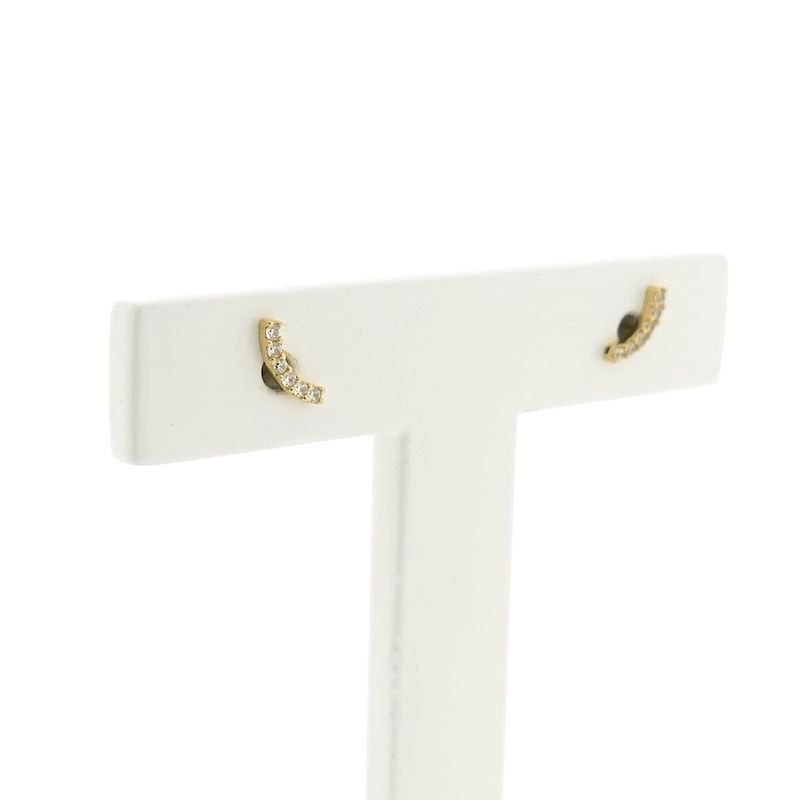 Image 3 of Gold stud earrings with zirconia