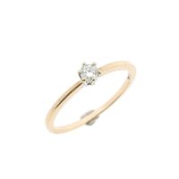 Gold solitaire ring with diamond | 0.12 ct.