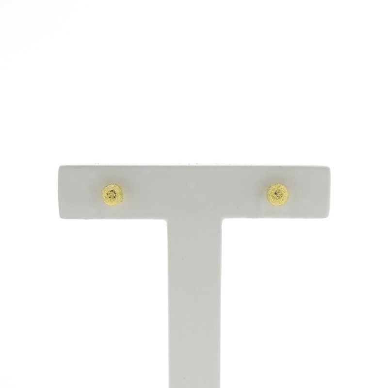 Image 1 of Gold stud earrings with diamond-cut button