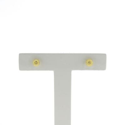 Gold stud earrings with diamond-cut button Image 1 of Gold stud earrings with diamond-cut button