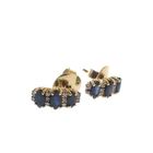 Image 4 of Bicolor gold stud earrings with sapphire and diamond | 0.20 ct.