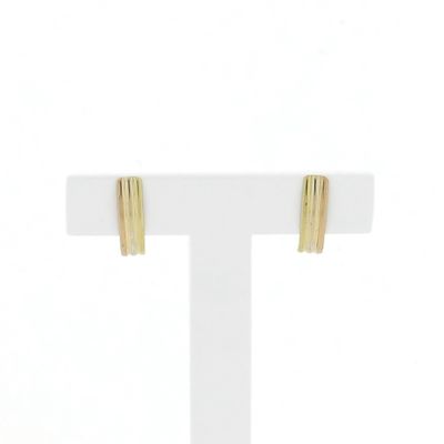 Image 1 of Tricolor gold stud earrings